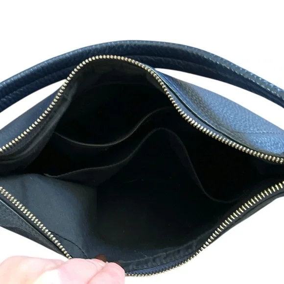 Margot New York Navy Blue Calf Hair Leather Hobo - Picture 5 of 6